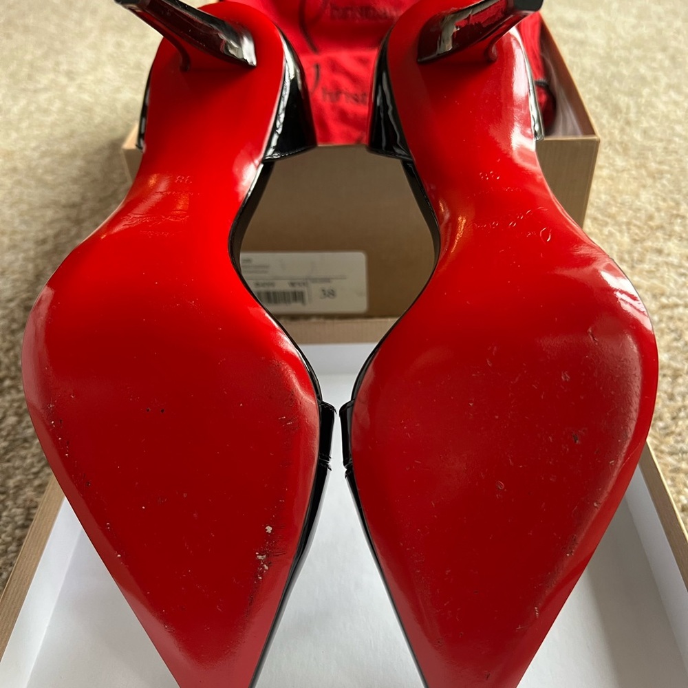 Christian Louboutin Black Patent Leather Heels - Picture 3 of 7